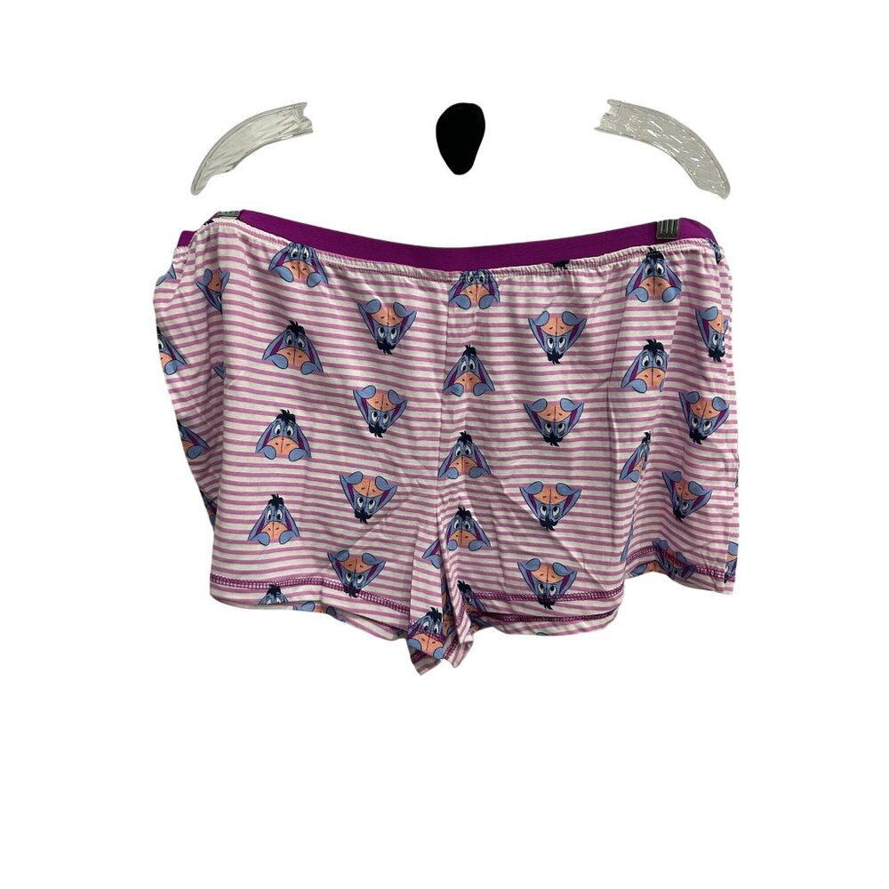 Disney NWT Eeyore Womens Lounge Shorts Purple Pink Striped Sleepwear Size 2X